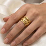 Golden Floral Cuff Ring - Image 2