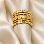 Golden Floral Cuff Ring