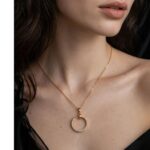 IR Gems C-Nail Pave Necklace | Gold Claw Nail Pendant with Full Zircon | Minimalist Luxury Chain - Image 2