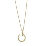 IR Gems C-Nail Pave Necklace | Gold Claw Nail Pendant with Full Zircon | Minimalist Luxury Chain