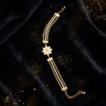 IR Gems Stainless Steel Daisy Bracelet | Triple Chain Gold Daisy Flower | Anti-Tarnish - Image 3