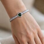 IR Gems Heart Tennis Bracelet – Baguette Zircon Bracelet with Colored Heart | 3 Colors - Image 5