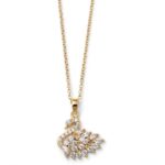 IR Gems Swan Pendant Necklace 4 Colors | Gold Chain Crystal Swan