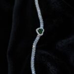 IR Gems Heart Tennis Bracelet – Baguette Zircon Bracelet with Colored Heart | 3 Colors - Image 2